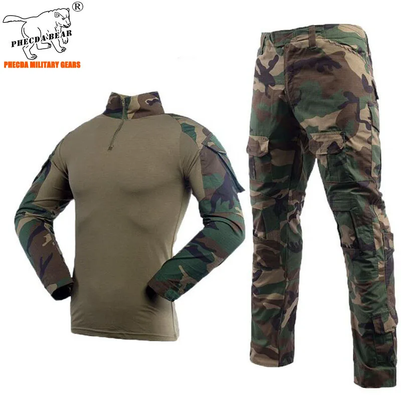 Мужская тактическая Униформа комплекты одежды в стиле милитари армейский боевой