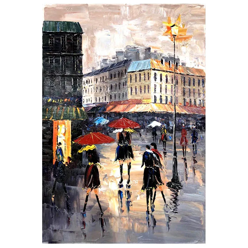 KOWELL 100% ручная роспись Абстрактная уличная картина маслом на холсте искусство