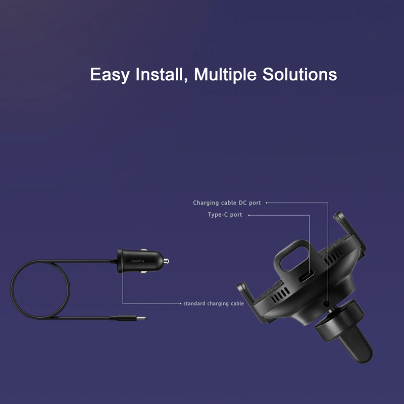 Оригинальное беспроводное автомобильное зарядное устройство HUAWEI SuperCharge 27 Вт для