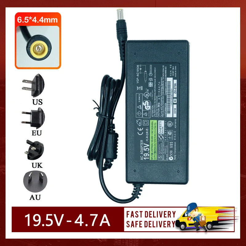 

New 19.5V 4.7A 6.5*4.4MM 90W AC Adapter For Sony KDL48W600B KDL-42W650A KDL-40W600B Power Adapter charger