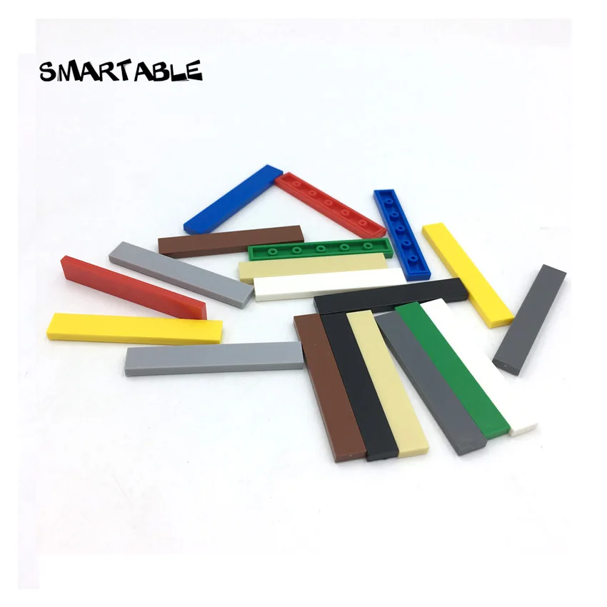 Smartable Tile 1x6 с пазом плоские шпильки строительные блоки детали креативные игрушки