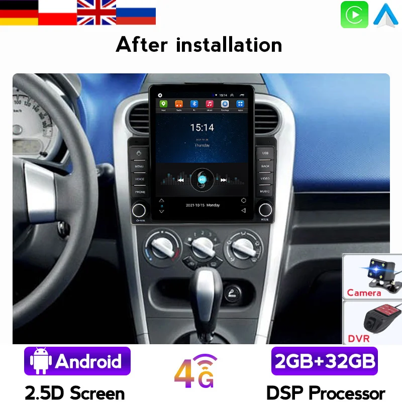 Автомобильный GPS-навигатор Carplay OBD2 система на Android с Wi-Fi 2 Гб ОЗУ 32 ПЗУ 4 для Opel Agila