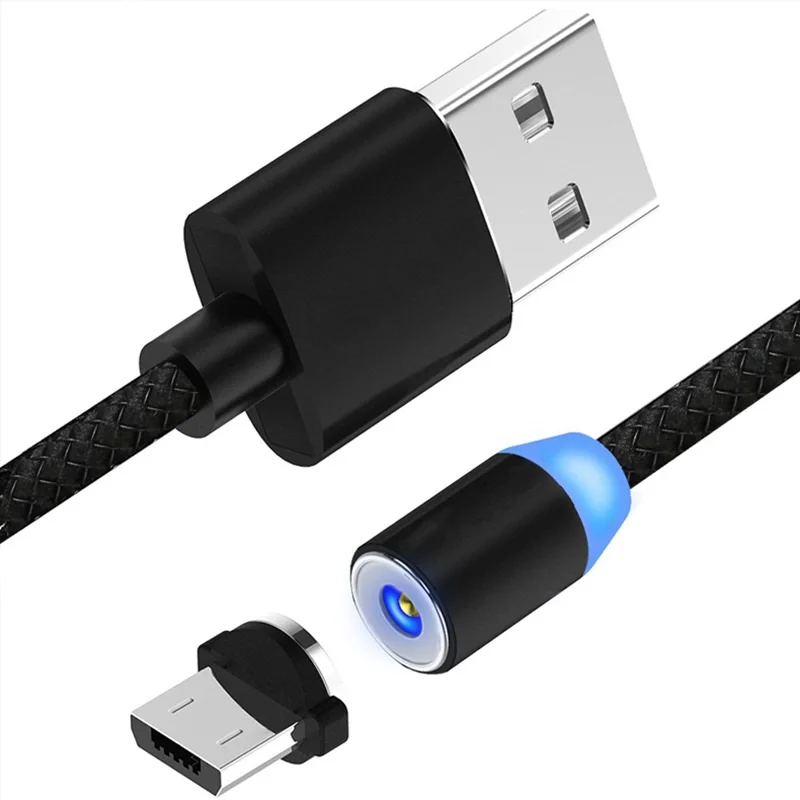 Магнитный кабель Micro USB 1 м для iPhone, Samsung, Android, быстрая зарядка USB Type C, Магнитный зарядный провод, шнур-4