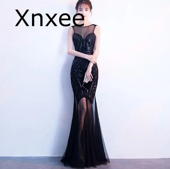 

Xnxee Sequins Beading Dresses Mermaid Long Formal Party Dress New Style Vestido de novia