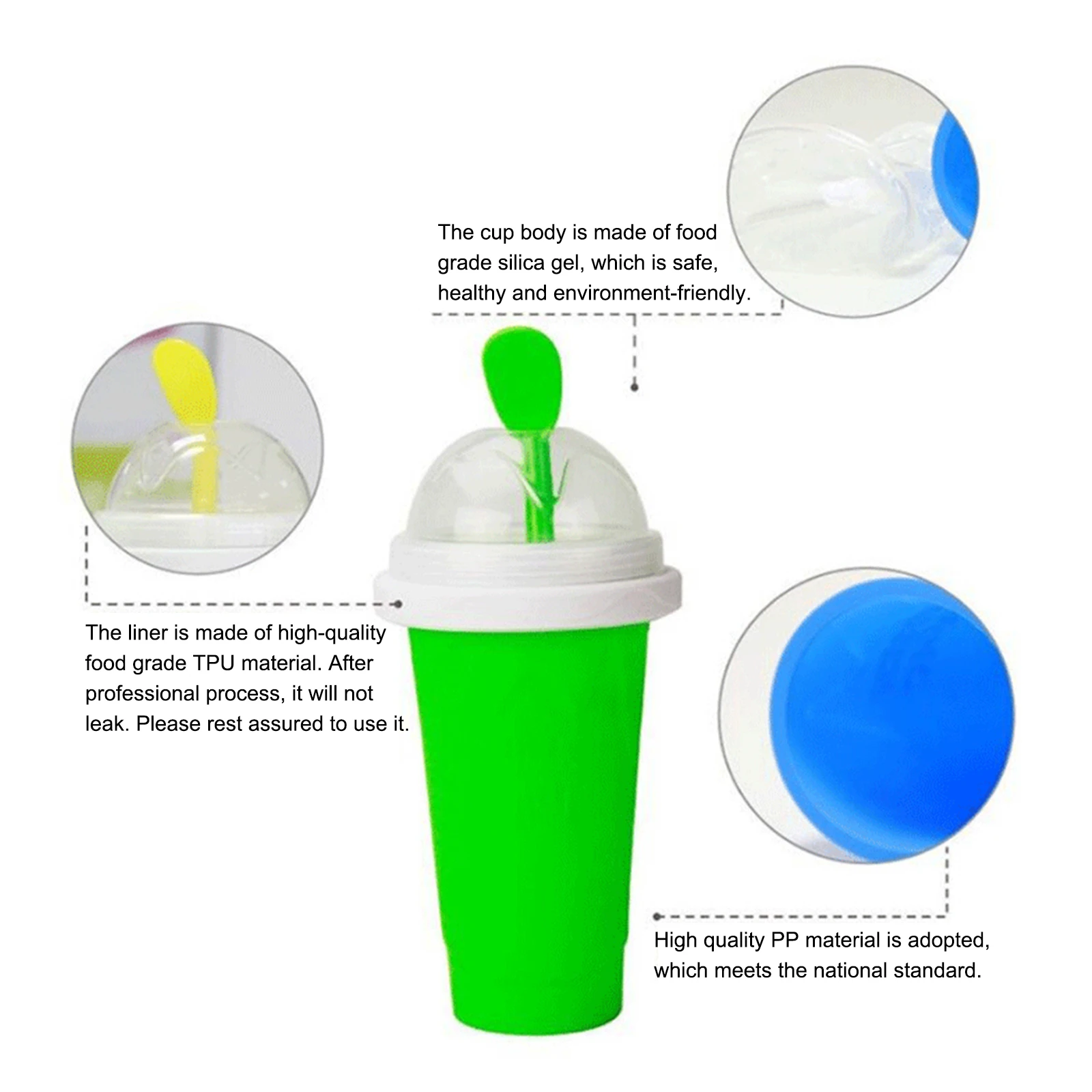 Taza de silicona para batidos de frozen, botella refrigerante r&aacute;pida de doble capa, fabricante de hielo de granizo, batidora de silicona-2