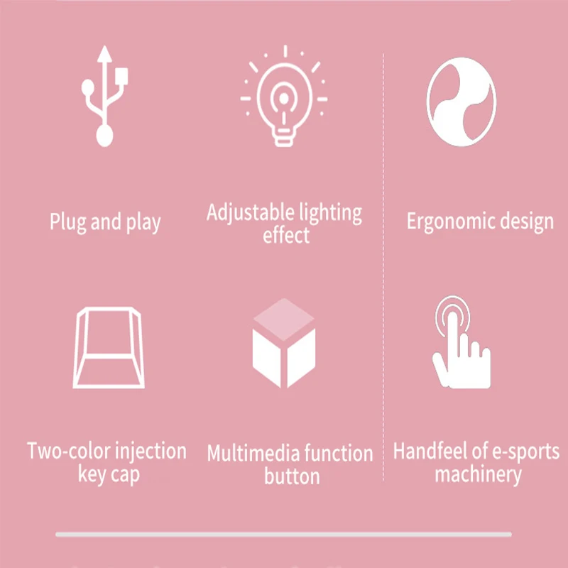 cute pink adjustable 3 colors backlight 104 key wired membrane keyboard and mouse set is suitable for pclaptop gifts for girls free global shipping