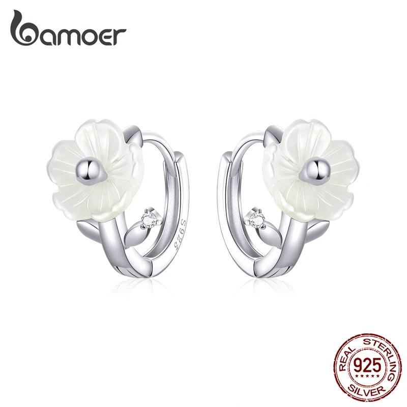 

Женские серьги-кольца bamoer из серебра 925 пробы