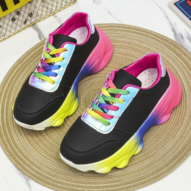 

Platform Flats Sport Shoes Breathable Fashion Walking Sneakers 2021 New Autumn Winter Women Designer Casual Running Hiking Shoes
