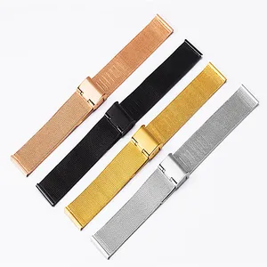 Ремешок для часов Миланская петля из нержавеющей стали, толщина 0,4 мм, 10 шт.лот, 8 мм, 10 мм, 12 мм, 14 мм, 16 мм, 18 мм, 20 мм, 22 мм, 24 мм