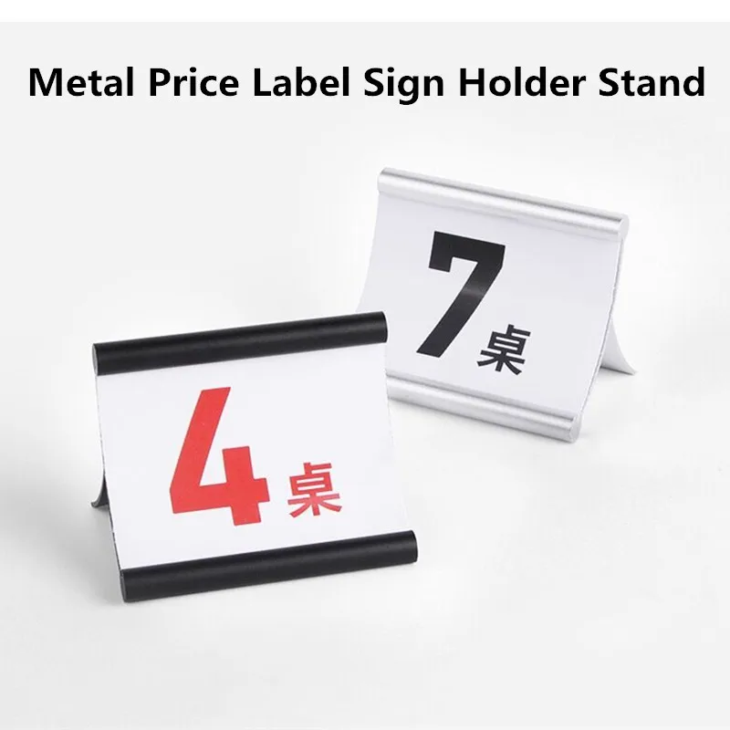 

120*82mm Multipurpose Slant Back Metal Sign Holder Display Stand Table Top Menu Card Holder Display Stand Number Photo Frame