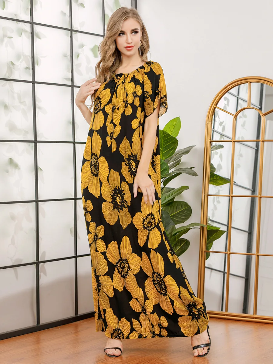 

Женское Повседневное платье с принтом, длинное платье с юбкой, длинное платье, арабское платье свободного кроя, летнее платье в стиле бохо, в...