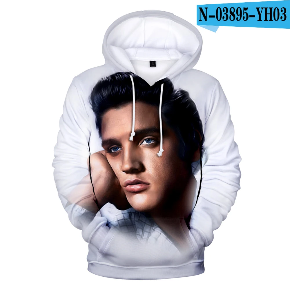 3D Elvis Presley new men and women 3D hoodie fashion orange casual Elvis Presley Harajuku 3DHooded autumn and winter pullover - Color: 3D