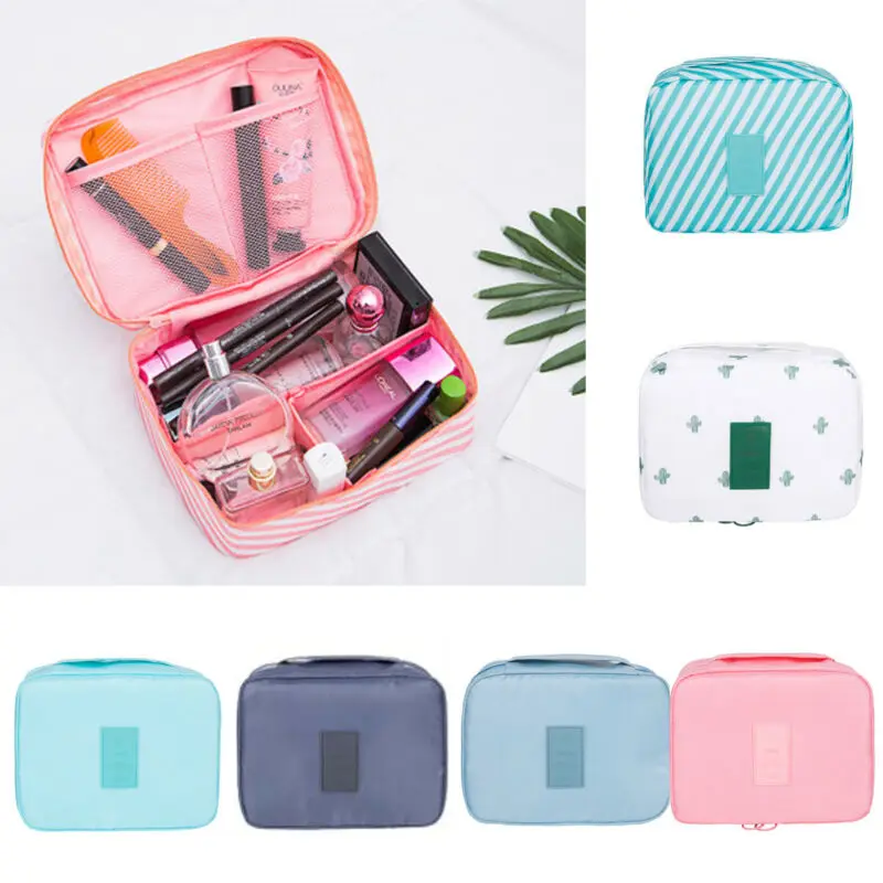 Многофункциональная дорожная косметичка в полоску для женщин косметички