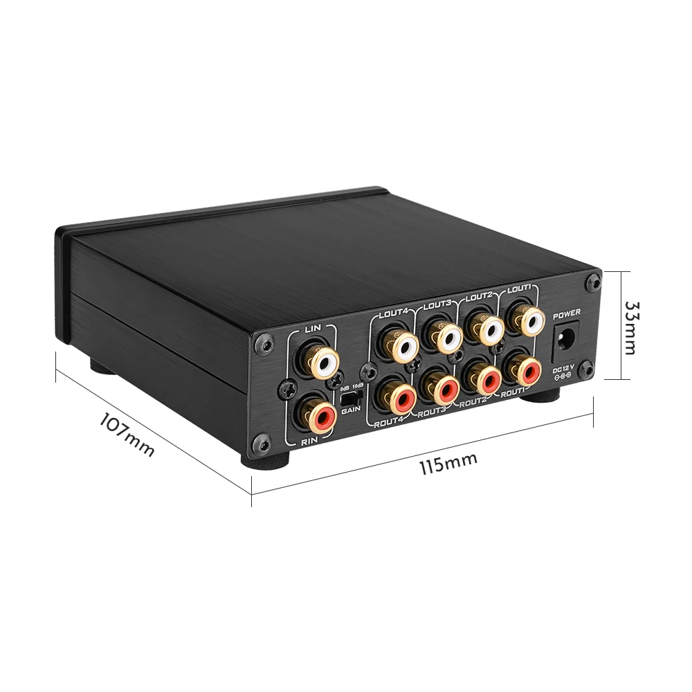 HIFI выход без потерь RCA концентратор аудио 1 вход 4 плата дистрибьютор сигнала