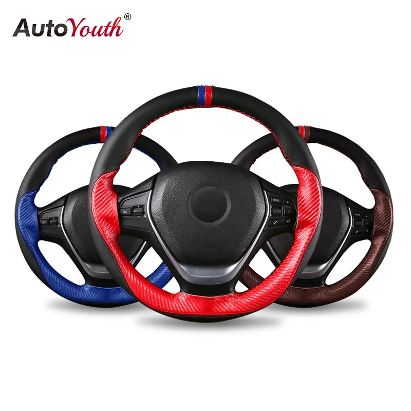 Автомобильный чехол на руль AUTOYOUTH тюнинг сделай сам из кожи и микрофибры 38 см