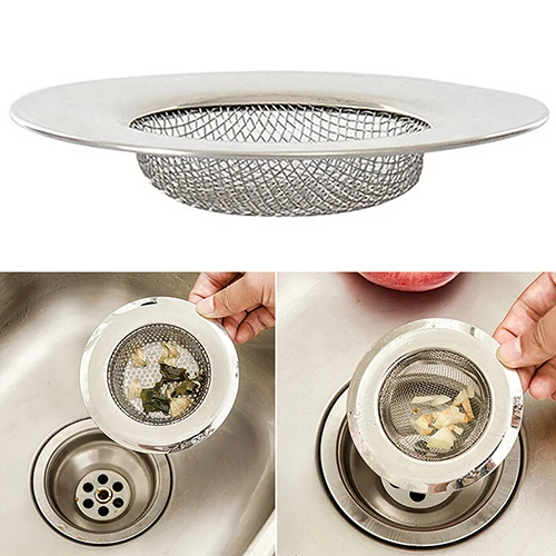 

1pc 7cm Stainless Steel Mesh Sink Strainer Trap Bath Hair Drain Hole Metal Flume Filter Bathtub Wash Basin Sundries Filter