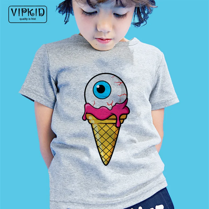 Футболки с мороженым для маленьких мальчиков и девочек детская летняя забавная
