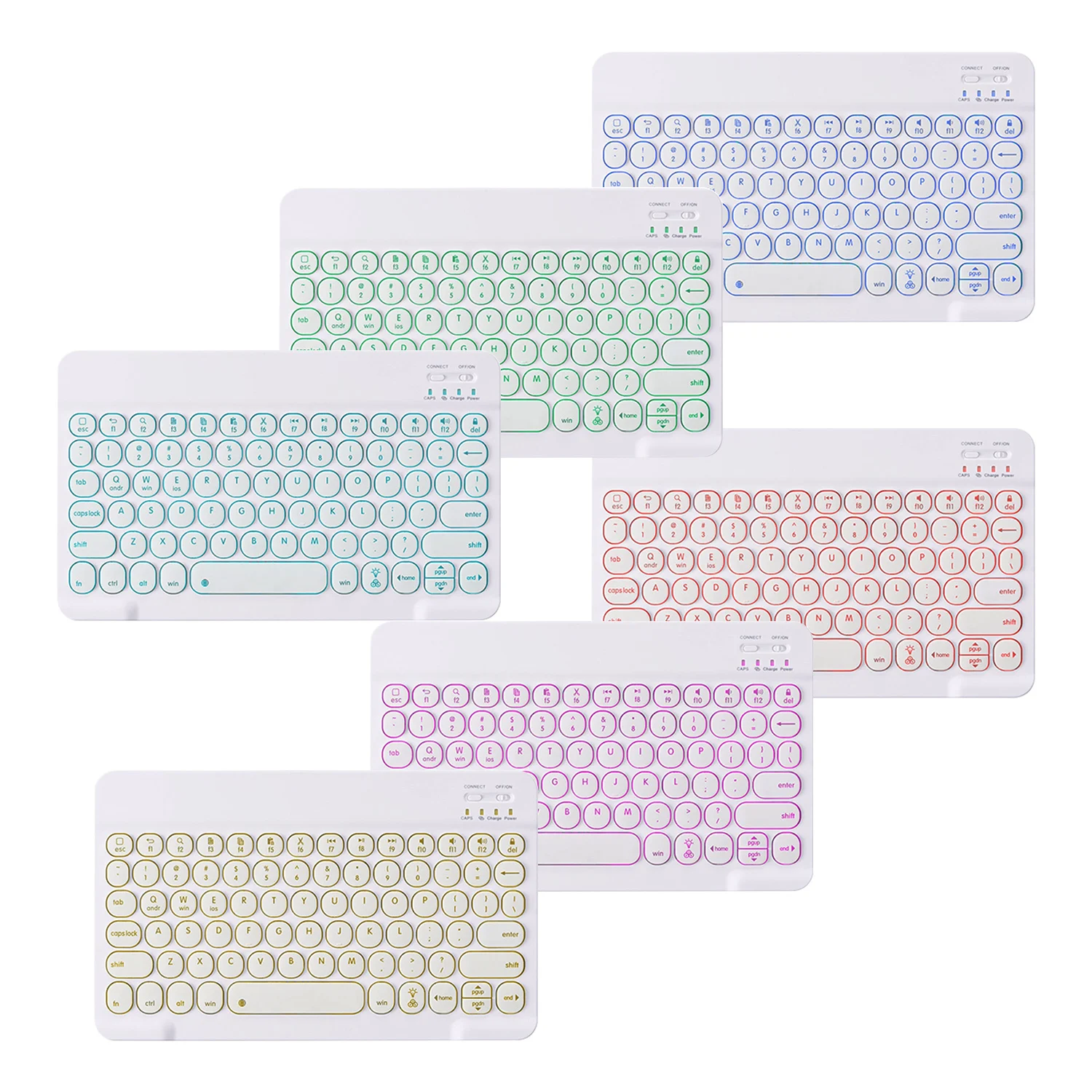 

Bluetooth keyboard 10-Inch ipad Phone Tablet keyboard Rechargeable RGB Wireless Keypad with Backlit For For Android Mac Windows