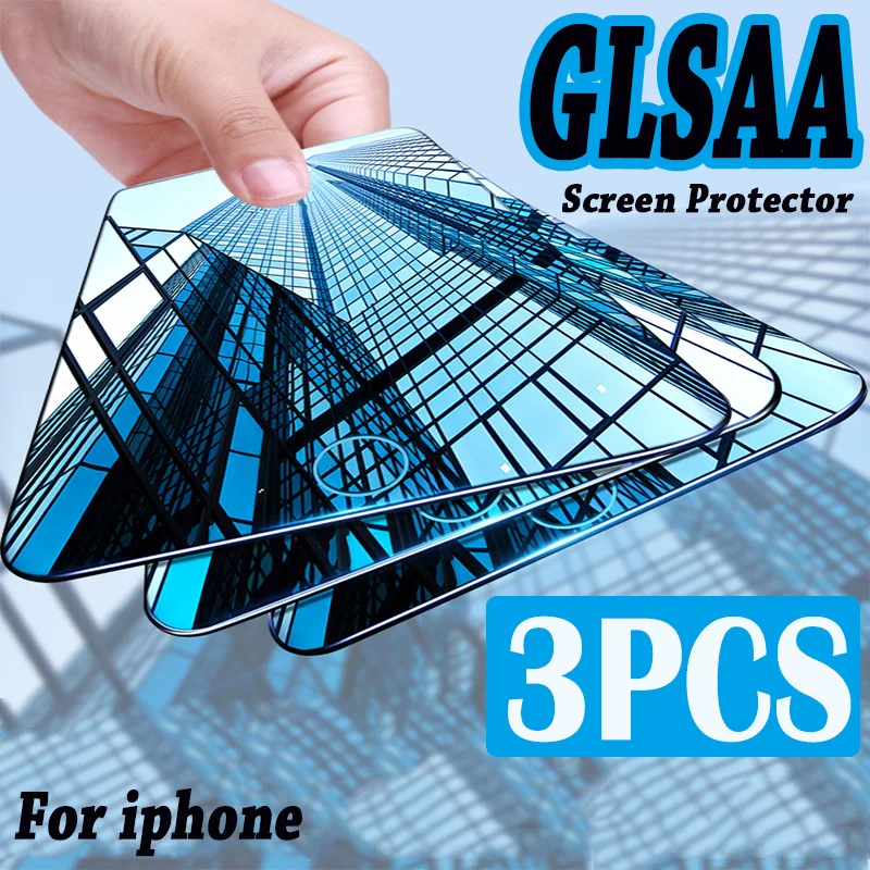 Защитное закаленное стекло для iPhone 6 7 8 Plus X 11 XS max XR Pro Max 6S 3 шт. | Мобильные телефоны