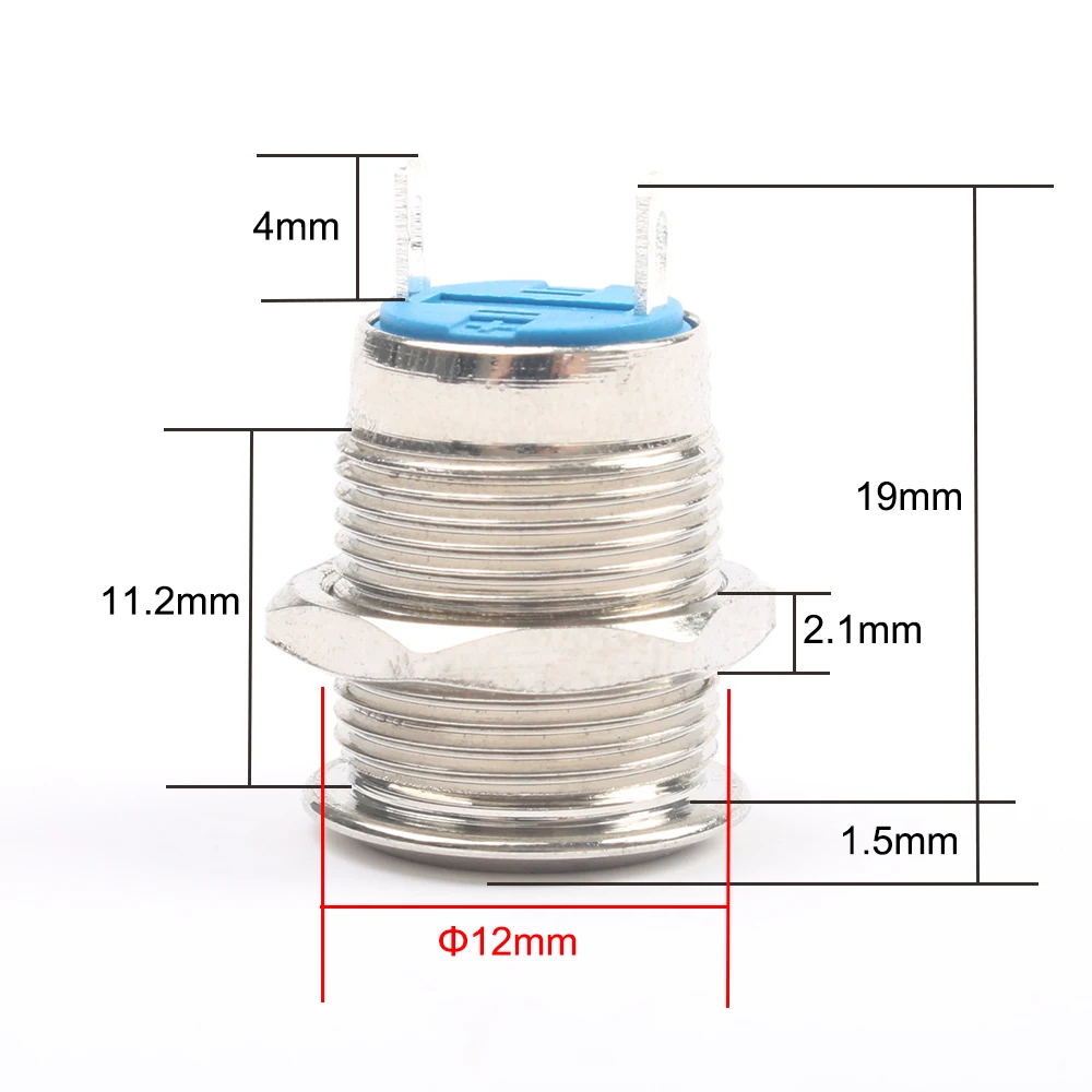 12 мм металлическая кнопка Водонепроницаемый никелированный латунный