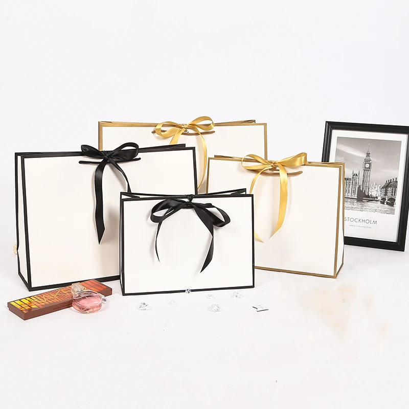 100 шт. индивидуальная подарочная упаковка бумажный пакет с покрытием тоут