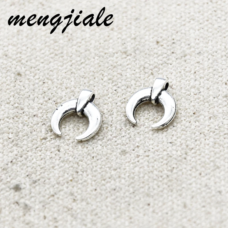 

50PCS Hot sell Rhodium Plated Horn Charm Rhodium Plated beads Findings 11.5*10*2mm