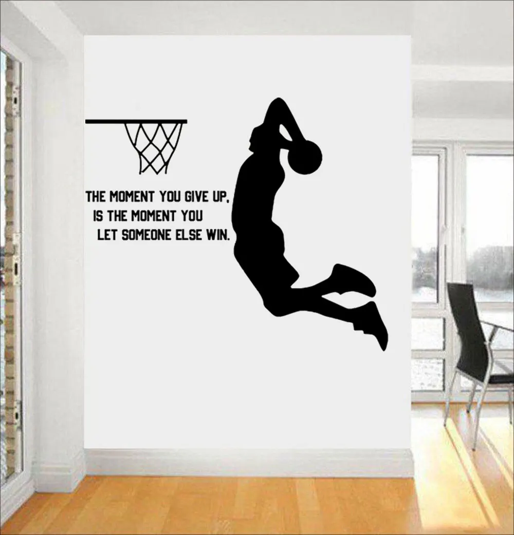 

Motivational Phrase Decals Arouse Wall StickerThe Interest Of Basketball Enthusiasts Home Living Room Decor