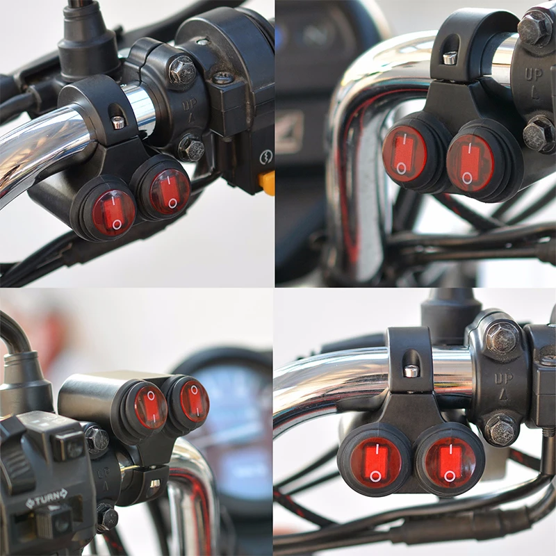 

NS Modify 7/8" Motorcycle Headlight Switches Handlebar Signal Fog Light Switch ON-OFF Button Scooter Waterproof 2-button Switch