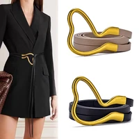 new fashion temperament horseshoe buckle suit waist waistband female wild decorative belt is thinner with dress adjustable belt