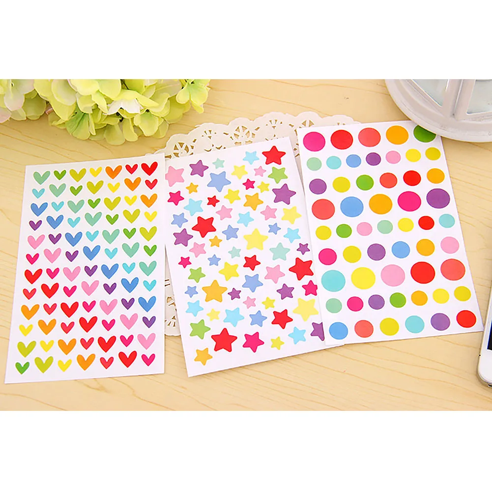 Наклейки в альбом Скрапбукинг этикетка круглые точки пентаграмма милое