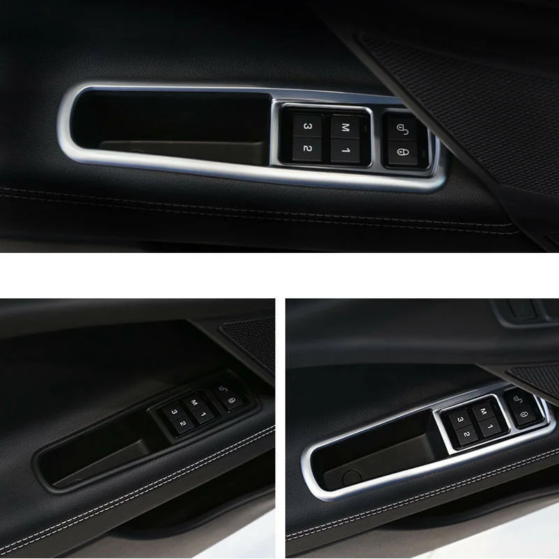 

Car Switch Panel Cover Interior Side Silver Trim 4pcs ABS For Jaguar XE 2015-2018
