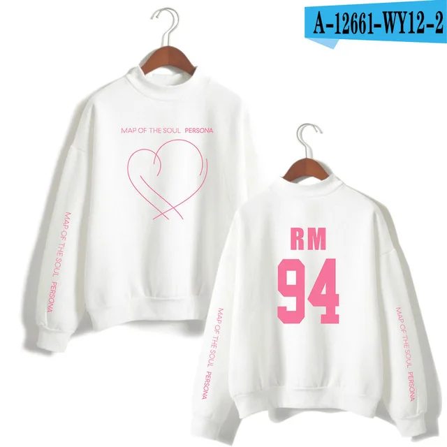 18 JIMIN J-HOPE JUNG KOOK SUGA водолазка толстовки с принтом альбом карта душа Persona Женские Модные водолазки-толстовки - Цвет: 18