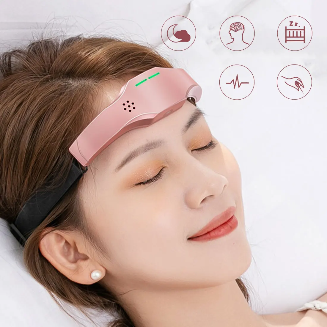 

Rechargable Sleep Monitor Migraine Electric Head Massager Instrument Relief Massager Therapy Release Stress Sleep Therapy Device