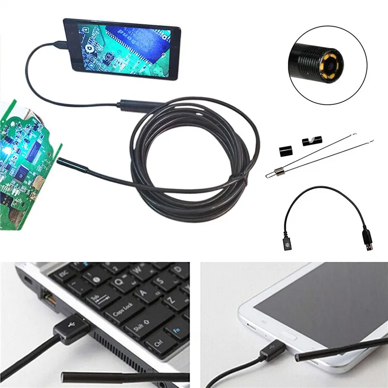 Водонепроницаемый мобильный эндоскоп камера для осмотра гибкий микро-Usb
