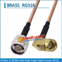 1x pcs n male to rpsma rp sma rp sma male right angle 90 degree coaxial type pigtail jumper rg316 cable n to rpsma low loss