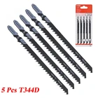 Лезвие для сабельной пилы, T344D, 130 мм, с Т-образным хвостовиком, для резки дерева, для деревообрабатывающего электроинструмента Makita Dewalt Bosch, 5 шт.