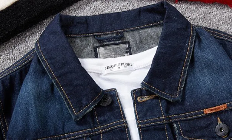 

Plus Size 6XL 7XL 8XL Men's Denim Jacket Fashion Casual Multi-pocket Classic 2021 Spring Autumn Jean Jacket Outerwear w1809