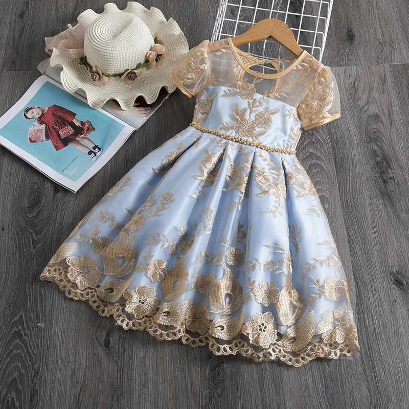 

Kids Dress for Girls Wedding Tulle Lace Girl Dress Elegant Princess Party Pageant Formal Gown For Teen Children Dress 4-10 Years