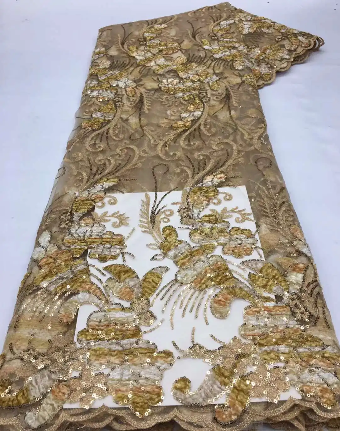 Фабричная цена материал 14JRB-1102 французское Сетчатое кружево с блестками топ