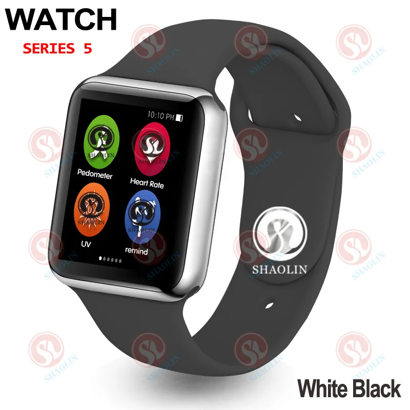 White Black Скидка 50% на 42 мм умные часы серии 4 часы Push Message Bluetooth подключение для Android телефона IOS apple iPhone 5 7 8 X Smartwatch - Цвет: White Black