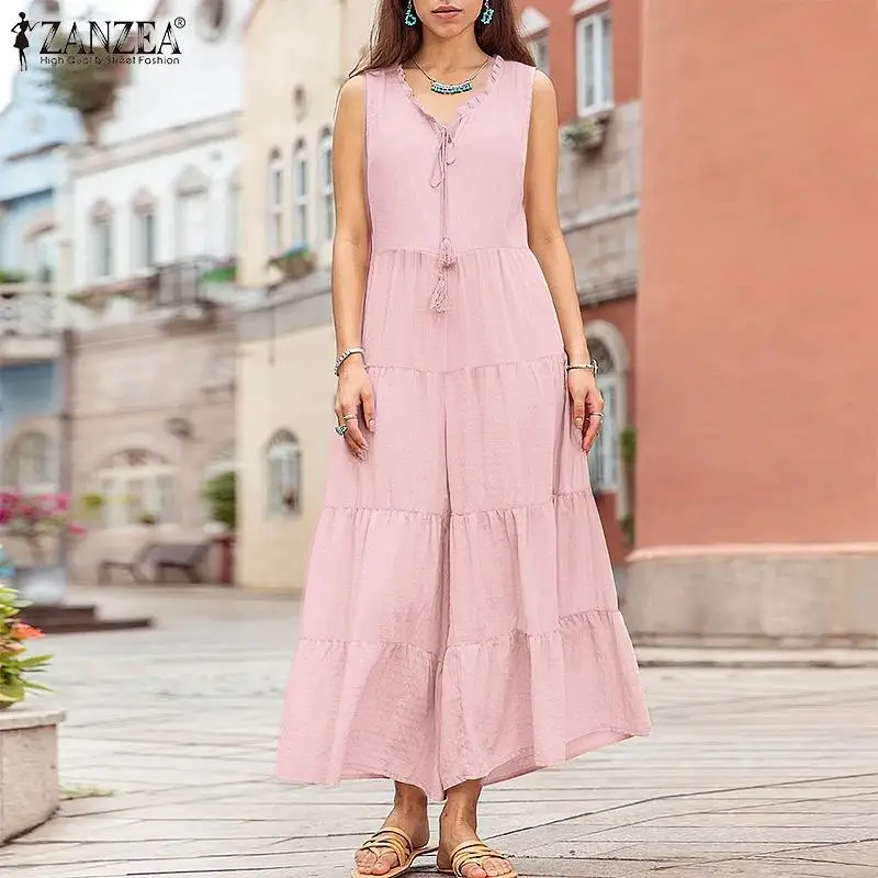 

Женский однотонный комбинезон с рюшами, без рукавов