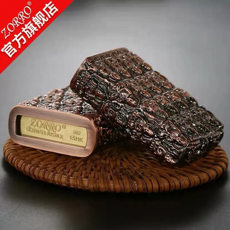 The new Zorro pure copper five-sided windproof classic kerosene lighter high-quality armor ten thousand Buddha men's | Дом и сад