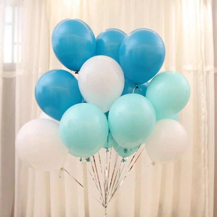 White D blue Mint 20 шт./лот мяты зеленые шары или белый латексный шар 10 дюймов Тиффани синие вечерние принадлежности свадебное событие Вечеринка День Рождения Декор - Цвет: White D blue Mint