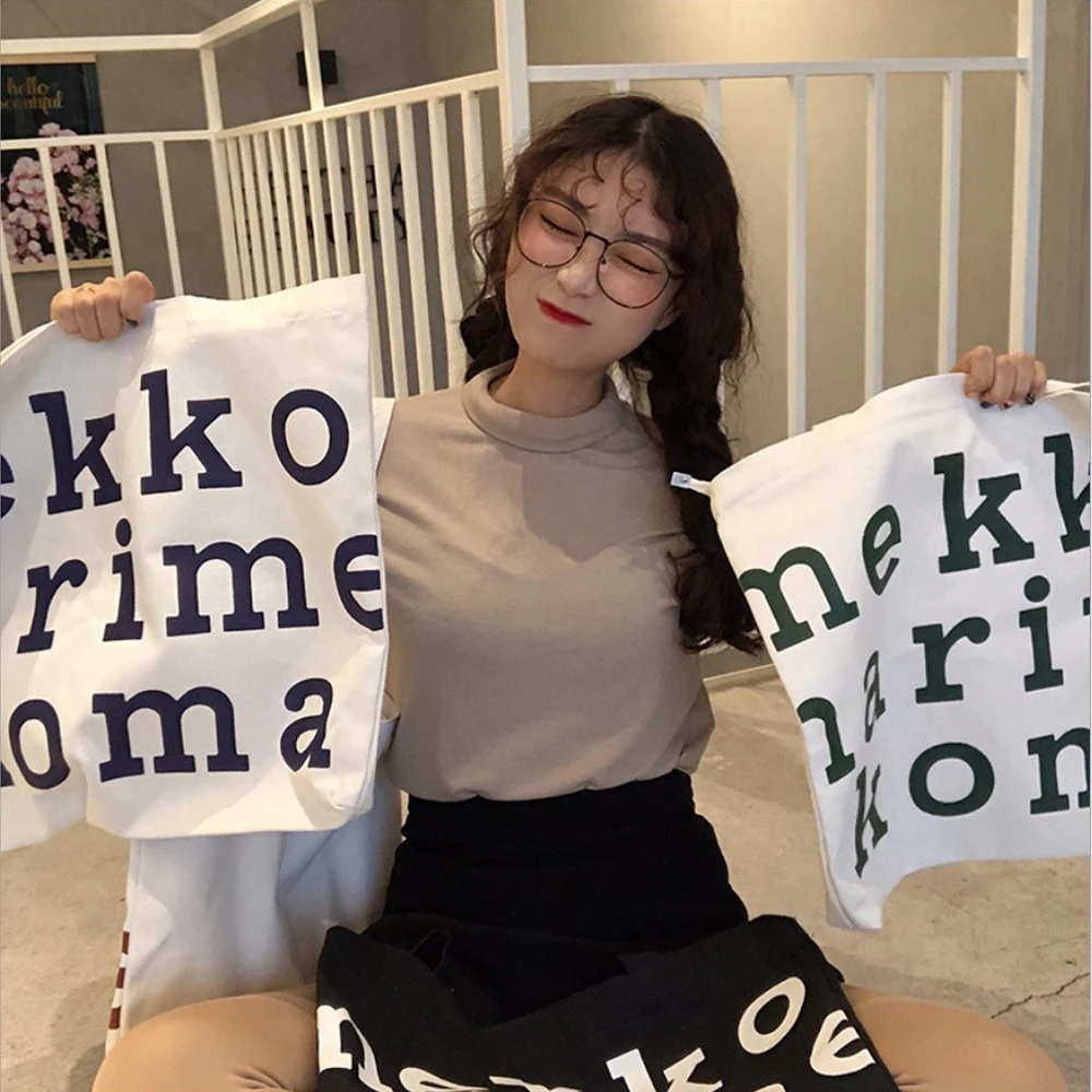 2020 letter small fresh canvas bag men's and women's literary letters multi-purpose one-shoulder shopping | Дом и сад