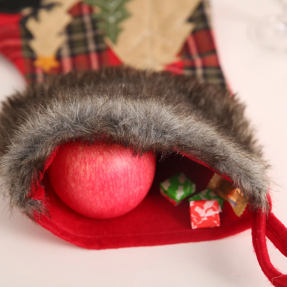 1 шт. новогодний клетчатый Подарочный мешок для носков|Носки и держатели