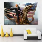 Президент Дональд Трамп, стреляющий пистолет, Картина на холсте, американский флаг, Женский Современный домашний декор, настенный постер для гостиной