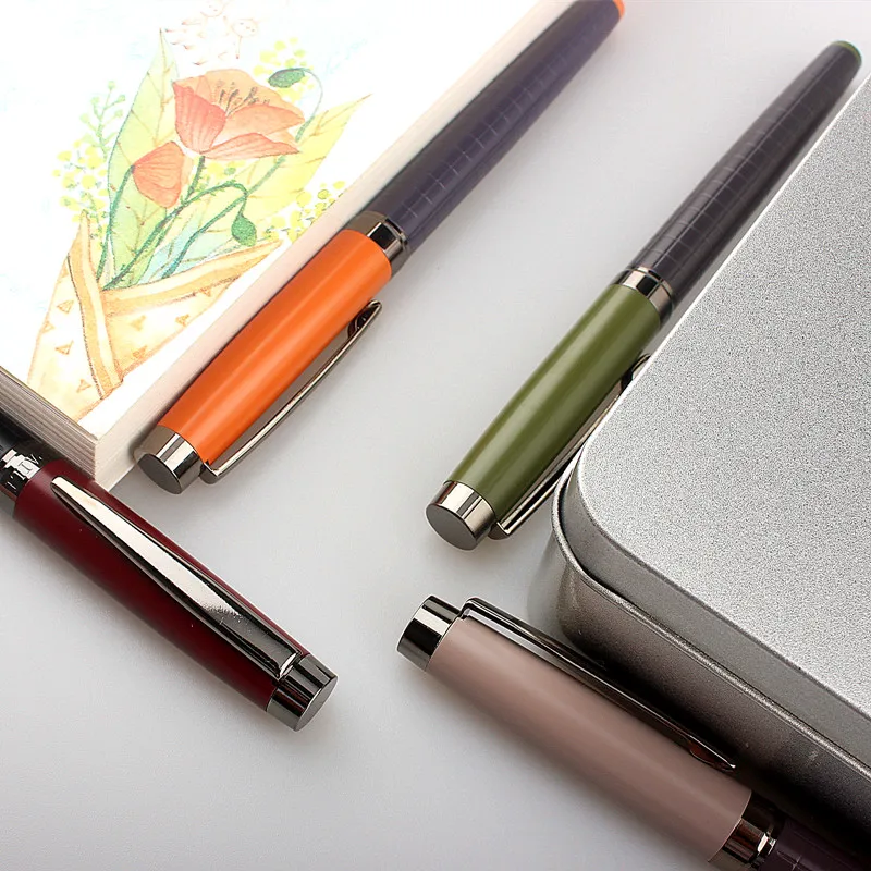 

High-quality new Black Forest Metal Fountain Pen Color cover Fine 0.5mm lattice Texture Excellent Writing Business Office Pen