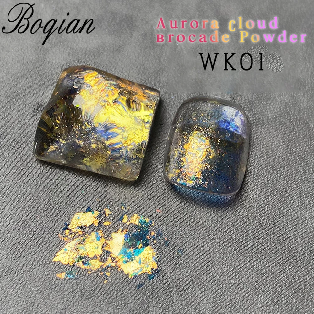 

BQAN Aurora Crystal Aurora Cloud Brocade Flakes Chrome Powder for Spring Nails Face Eyeshadow Manicure Paillettes DIY Craft