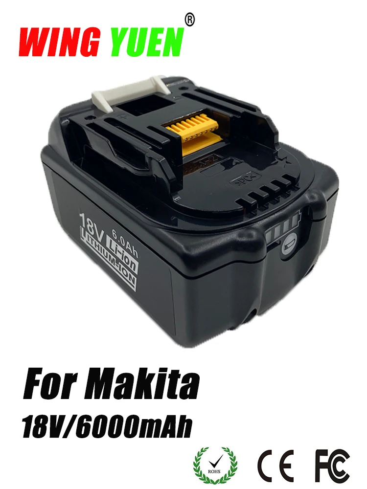 

18V 6000mAh 18650 Rechargeable Lithium Ion Battery Replacement Makita 18V Battery 6Ah BL1840 BL1850 BL1830 BL1860B LXT400 BL1845