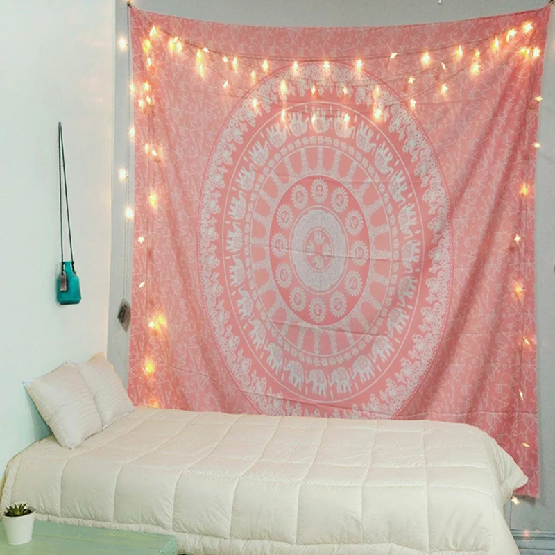 

Bohemian Mandala Tapestry Hippie Indian Elephant Wall Hanging Boho Home Decor Large Background Ceiling Wall Cloth Home Decor